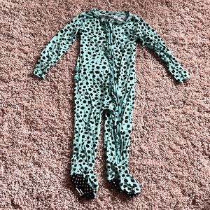 Posh Peanut Spotted Footie Ruffled Zippered One Piece